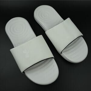 Under Armour Slides Womens 9 White 3023772 Ansa Fixed Strap‎ Athletic Flip Flops